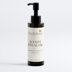 150 ml nærende kropsolie · Perfekt til massage · Bruges alene eller med BodyLove Sculpt