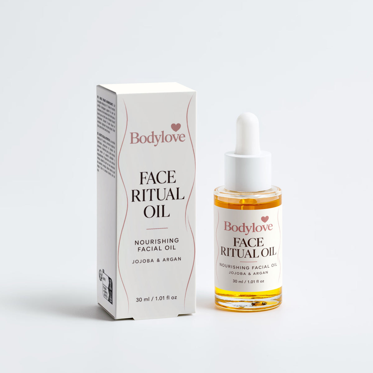 BodyLove Face Ritual Oil – flaske og æske, 30 ml